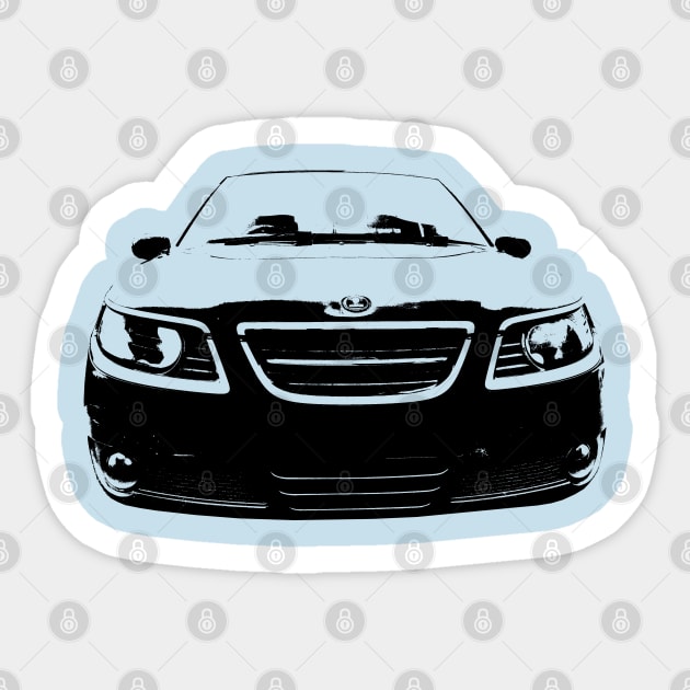 Saab 9-5 1st generation facelift classic car monoblock black Sticker by soitwouldseem